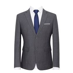 DAIHAN Sakko Herren Slim Fit Große Größen Anzugjacke Blazer Männer Mantel für Business Hochzeit Freizeit,18120,5XL von DAIHAN