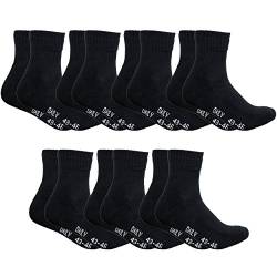 DAILYSOXX Herren Short Crew Socken 7er 14er oder 21er Pack Schwarz Everyday Sport Performance Kurz Tennissocken mit Frotteesohle Baumwolle 39-42 43-46 47-49, Größe:47-49, Farbe:Schwarz - 7er Pack von DAILYSOXX