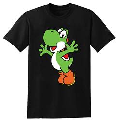 Mens Cotton Yoshi 9 Blue Printed T-Shirt Graphic Black Tee L von DAIWEI