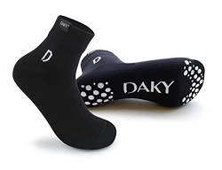 DAKY Wasserdichte Socken – Tawafeez Plus schwarze Überknöchelsocken | Hochleistungs-Outdoor-Socken | rutschfeste Socken für Sport & Masah | Wudu-konform Gr. L, Schwarz von DAKY