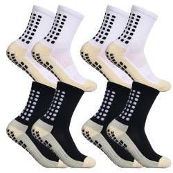 4 Paar Grip Socken, Fußballsocken mit Anti-Rutsch-Gummi-Pads, Atmungsaktive Sportsocken für Jahre Jungen und Mädchen for Outdoor-Aktivitäten von DALAETUS