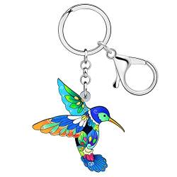 DALANE Acryl Kolibri Schlüsselanhänger Vogel Handtasche Auto Schlüsselanhänger Geschenke für Damen Mädchen Tasche Zubehör (Blau) von DALANE