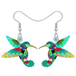 DALANE Acryl Niedlich Kolibri Ohrringe Hängend Vögel Baumeln Mode Schmuck Kolibri Geschenke für Damen Mädchen Deko (Grün) von DALANE