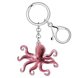 DALANE Acryl Niedliche Oktopus Schlüsselanhänger Tintenfisch Schlüsselanhänger Oktopus Schmuckanbund Geschenke für Damen Mädchen (Beige) von DALANE