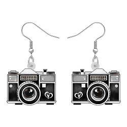 DALANE Acryl Retro Vintage Kamera Ohrringe Fernsehen Baumelnder Tropfen Nostalgie Schmuck für Frauen Mädchen Kinder Charms 80er 90er Geschenke (Schwarz) von DALANE