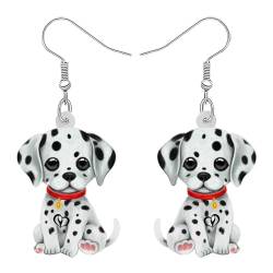 DALANE Acryl niedlich Dalmatiner Hund Ohrringe baumeln Tropfen Welpen Haustiere Schmuck Geschenke für Frauen Mädchen Kinder Hundeliebhaber Charms Party (Weiß) von DALANE