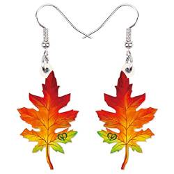 DALANE Acryl niedlich Herbst Ahornblatt Ohrringe Baumelnder Tropfen Herbst Pflanze Blätter Schmuck für Frauen Mädchen Kinder Charms Geschenke (Orange A) von DALANE