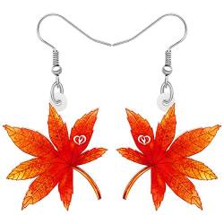 DALANE Acryl niedlich Herbst Ahornblatt Ohrringe Baumelnder Tropfen Herbst Pflanze Blätter Schmuck für Frauen Mädchen Kinder Charms Geschenke (Orange D) von DALANE