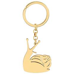 DALANE Edelstahl Neuheit Schnecke Schlüsselanhänger Tasche Auto Schlüsselring Schmuck Geschenke für Damen Mädchen (Vergoldet) von DALANE