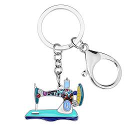 DALANE Emaille Legierung Kristall Schlüsselanhänger Nähmaschine Auto Schlüsselring Schmuck Geschenke für Damen Mädchen Handtasche Dekor (Blau) von DALANE