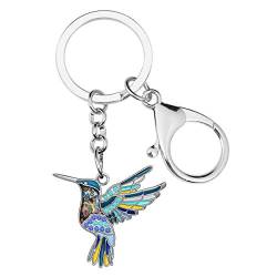 DALANE Emaille Legierung Strass Kolibri Schlüsselanhänger Vögel Schlüsselanbund Schmuck für Frauen Mädchen Charms Geschenke (Marine) von DALANE