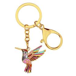 DALANE Emaille Legierung Strass Kolibri Schlüsselanhänger Vögel Schlüsselanbund Schmuck für Frauen Mädchen Charms Geschenke (Rot) von DALANE
