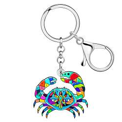 DALANE Meer Krabben Schlüsselanhänger Acryl Krabben Auto Schlüsselring Schmuck Geschenke für Damen Mädchen Geldbörsenanhänger (Marine) von DALANE