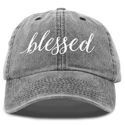 DALIX Damen Baseballkappe Blessed Soft Cotton Dad Hat - Schwarz - Einstellbar von DALIX