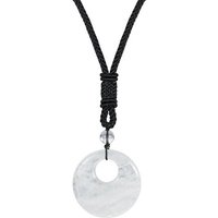 DALMARO.de Kette mit Anhänger Halskette für Damen GEMSTONE EYE, - Stoffband 70 cm - verstellbare Gesamtlänge von DALMARO.de