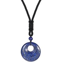 DALMARO.de Kette mit Anhänger Halskette für Damen GEMSTONE EYE, - Stoffband 70 cm - verstellbare Gesamtlänge von DALMARO.de