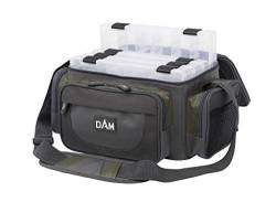 DAM Spinning Bag M, Angeltasche für Spinnangler mit 4 Köderboxen (27x18x5cm) von DAM