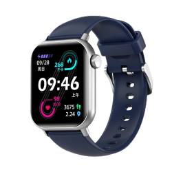 DAM ZW27 Smartwatch mit Körperthermometer und Spannungsüberwachung, Sport-Modi, App-Benachrichtigungen, wasserdicht, 4 x 1 x 4,5 cm, Farbe: Blau, Normal von DAM