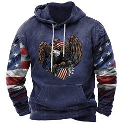 DAMEGA Herren Hoodies Pullover Adler Tier 3D gedruckte Hoodies Casual Langarm Kapuzensweatshirts mit Taschen von DAMEGA