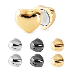 DAMILY 3pcs Starke Hijab Magnet Pins mit Doppelkette Schal Sari Kopftuch Sicherheitsnadeln Magnete Pinless Brosche Damen (Gold, Silber, Schwarz) (6 Set Herz Magnet Pins) von DAMILY
