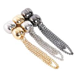 DAMILY 6pcs Starke Hijab Magnet Pins mit Doppelkette Schal Sari Kopftuch Sicherheitsnadeln Magnete Pinless Brosche Damen (Gold, Silber, Schwarz) (Modern) von DAMILY