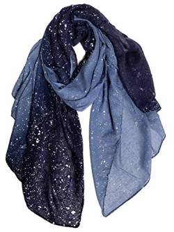DAMILY Frauen Baumwolle Schals Lange Pailletten Gedruckt Wraps Mode Hijab Schal Groß (Blau) von DAMILY