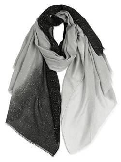 DAMILY Frauen Baumwolle Schals Lange Pailletten Gedruckt Wraps Mode Hijab Schal Groß (Schwarz) von DAMILY