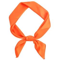 DAMILY Halstuch Quadratisch Einfarbig Zubehör für Halloween Kostüm Seiden-Stirnband Cosplay Ascot (Orange) von DAMILY