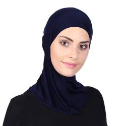 DAMILY Instant Kopftuch Damen Hijab Schwarz Stretch Jersey Khimar Niqab Kopftücher Full Neck Abdeckung Modal Sport Hijab Untertuch für Frauen (Lila) von DAMILY