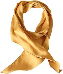 DAMILY Skinny Halstuch Damen Pure Nickituch Haarband Handtasche Schals für Frauen Party Hochzeitsgeschenk 50er Jahre Accessoires (Gelb-1) von DAMILY