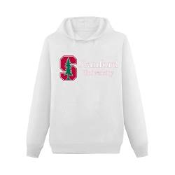 DAMIN Mens Chocol Stanford University Vintage Stanford Cool Hoodies Pullover Hoody White Sweatershirt S von DAMIN