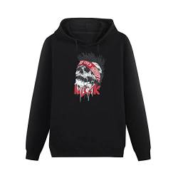 DAMIN Mens MGK Machine Kelly Invincible Casual Fashion Hoodies Pullover Hoody Black Sweatershirt L von DAMIN