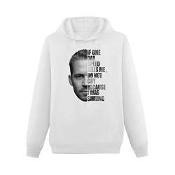 Paul Walker RIP Sweatshirt Speed Kill Me Do Not Cry Fast and Furious White Mens Hoodie XL von DAMIN
