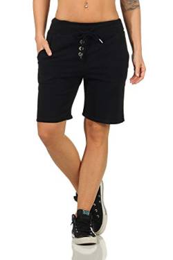 DANAEST Damen Bermuda Shorts Kurze Sporthose Sweatpants Einfarbig Loose (662) (S, Schwarz) von DANAEST