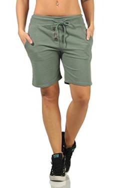 DANAEST Damen Bermuda Shorts Kurze Sporthose Sweatpants Einfarbig Loose (662) (XL, Armee) von DANAEST