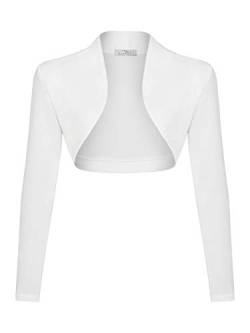 DANAEST Damen Strickjacke Schulterjacke (653), Farbe:Weiß, 38 / M von DANAEST