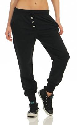 DANAEST Damen Freizeithose Sporthose Sweat Pants lang (623), Grösse:S / 36, Farbe:Schwarz von DANAEST