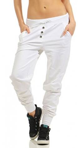DANAEST Damen Freizeithose Sporthose Sweat Pants lang (623), Grösse:S / 36, Farbe:Weiß von DANAEST