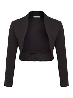 DANAEST Damen Langarm Bolero Festlich Strickjacke (700), Grösse:L, Farbe:Schwarz von DANAEST