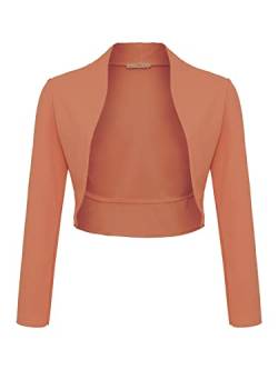 DANAEST Damen Langarm Bolero Festlich Strickjacke Schulterjacke Kurz Top (704), Grösse:L, Farbe:Camel von DANAEST