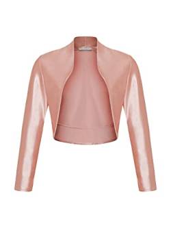 DANAEST Damen Langarm Open Front Bolero (709), Grösse:L, Farbe:Altrosa von DANAEST