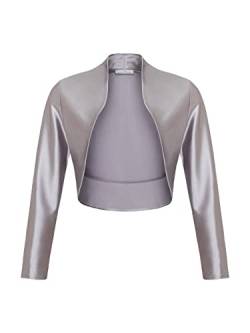 DANAEST Damen Langarm Open Front Bolero (709), Grösse:M, Farbe:Silber von DANAEST