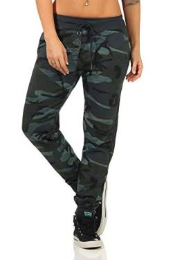 DANAEST Damen Sporthose Camouflage (499) (M, Schwarz) von DANAEST