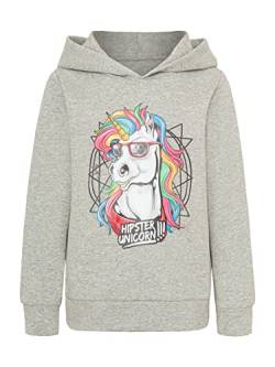 DANAEST Funny Hoodie Einhorn Pullover Kinder für Jungen und Mädchen Langarm Alter 6-16 (690) (Grau, 128) von DANAEST