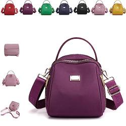 Fashion Nylon Backpack Lightweight Handbag Satchel, Nylon Backpack Purse for Women (Purple) von DANC