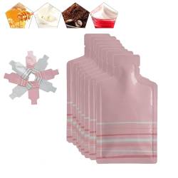 Heat Sealing Shampoo Sample Pouches, Portable Travel Toiletry Liquid Pouches Containers Vacuum Storage Bags, Disposable Bottle Shape Open Top Aluminum Foil Pouch Package Bag (2 * 4.3in,Pink) von DANC
