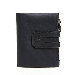 DANETI PU Leder Herren Geldbörse Echtes Leder Männer Business Brieftasche RFID Männer Karte ID Halter Münzbörse Reisebrieftasche, schwarz 2 von DANETI