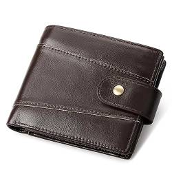 Herren Geldbörsen RFID Vintage Brieftasche Männer mit Münzfach Leder Clutch Kartenhalter Handtasche, coffee von DANETI