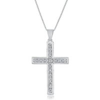 DANIEL CLIFFORD Kreuzkette 'Camille' Damen Halskette Silber 925 mit Anhänger Kreuz (inkl. Verpackung), 45cm Silberkette und Kreuz-Anhänger mit Zirkonia-Kristallen von DANIEL CLIFFORD