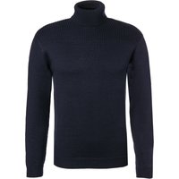 DANIELE FIESOLI Herren Rollkragenpullover blau Merinowolle unifarben von DANIELE FIESOLI